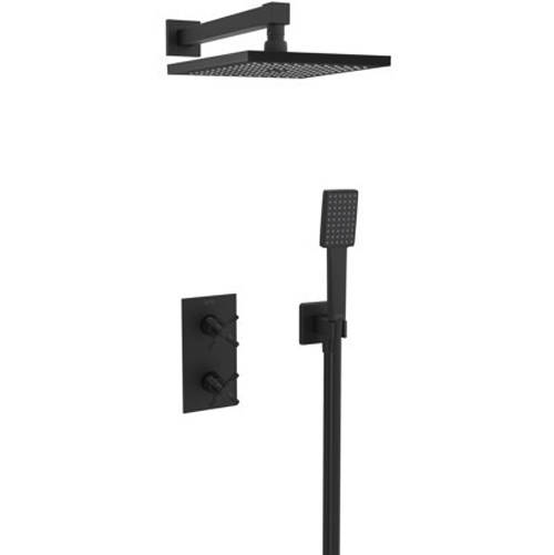 Additional image for Shower Pack With Fixed Head & Kit (Matt Black).