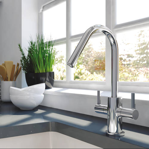 Additional image for Cashew Easy Fit Mixer Kitchen Tap (Chrome).
