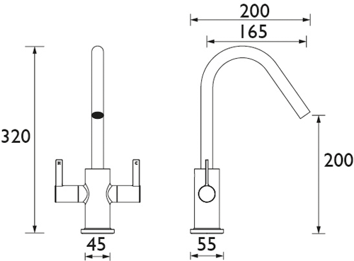 Additional image for Cashew Easy Fit Mixer Kitchen Tap (Chrome).