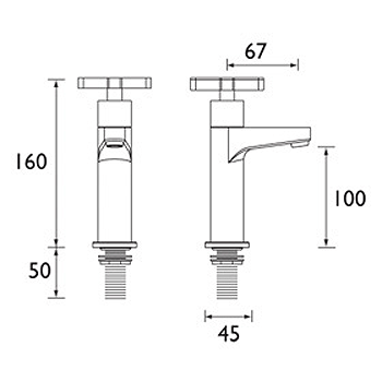 Additional image for Design High Neck Kitchen Taps (Crosshead, Chrome).