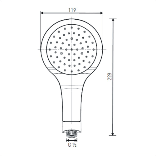 Additional image for Large Single Function Shower Handset (Chrome).