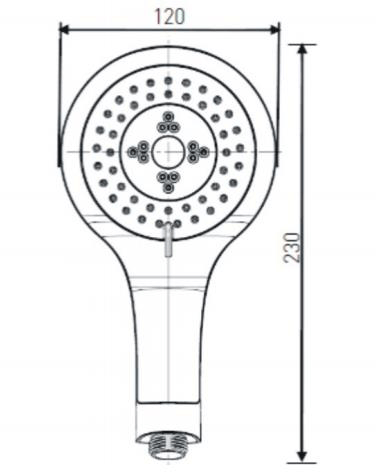 Additional image for Large 3 Function Shower Handset (White & Chrome).