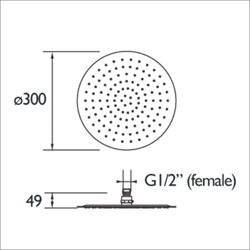 Additional image for Round Fixed Shower Head (300mm, Stainless Steel).