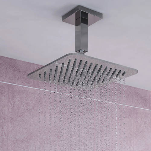 Additional image for Square Fixed Shower Head (200x200mm, S Steel).