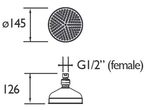 Additional image for Traditional 145mm Round Fixed Shower Head (Chrome).