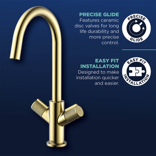 Additional image for Easyfit Mixer Kitchen Tap (Brushed Brass).