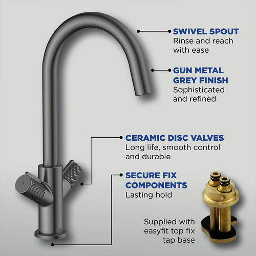 Additional image for Easyfit Mixer Kitchen Tap (Gunmetal).
