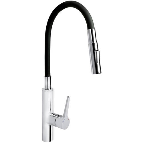 Additional image for Gallery Kitchen Tap With Flexible Spout (Chrome & Black).