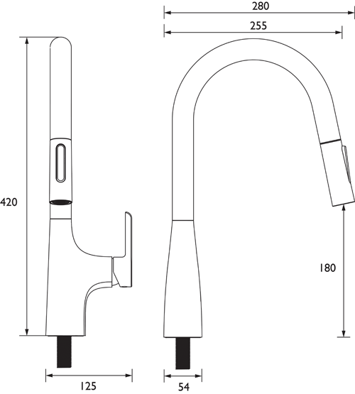 Additional image for Gallery Pro Kitchen Tap With Pull Out Spray (Chrome).