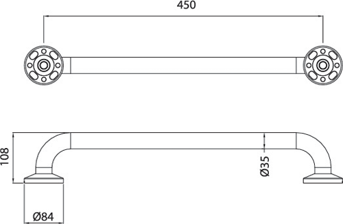 Additional image for Short Grab Rail 450mm (White).