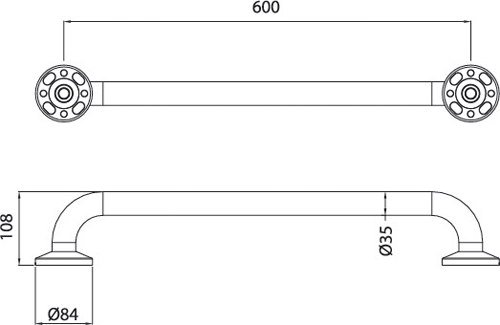 Additional image for 4 X Long Grab Rail 600mm (White).