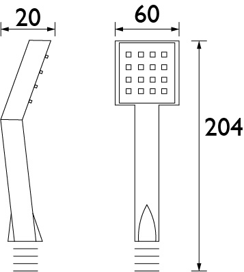 Additional image for Square Single Function Shower Handset (Chrome).