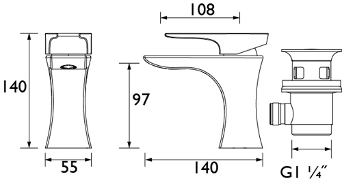 Additional image for Basin Mixer Tap With Clicker Waste (Black).