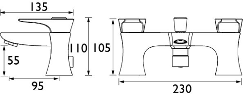 Additional image for Basin & Bath Shower Mixer Tap Pack (Black).