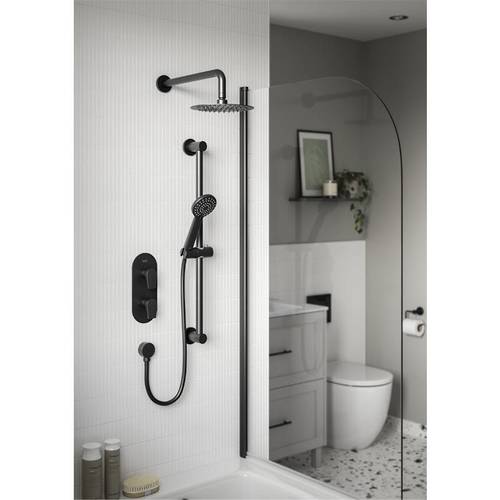 Additional image for Thermostatic Shower Package (Black).