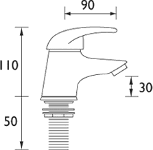 Additional image for Bath Taps (Pair, Chrome).