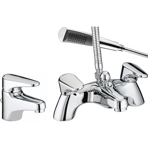 Additional image for Basin & Pillar Bath Shower Mixer Tap Pack (Chrome).