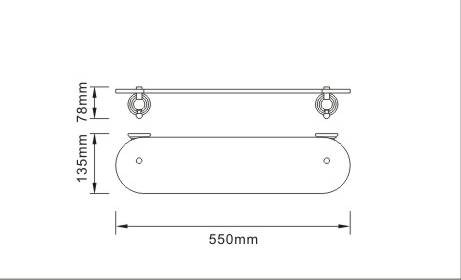 Additional image for Glass Shelf 550mm (Chrome).