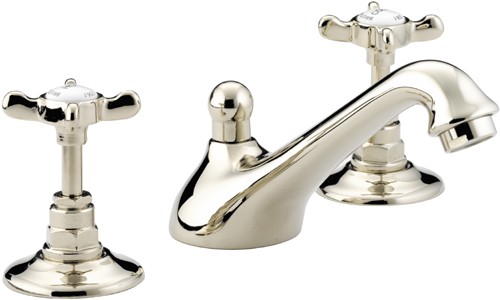 Additional image for Three Hole Basin Mixer Tap & Pop Up Waste, Gold Plated. N3HBASGCD