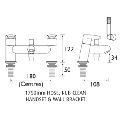 Additional image for Bath Shower Mixer Tap (Chrome).