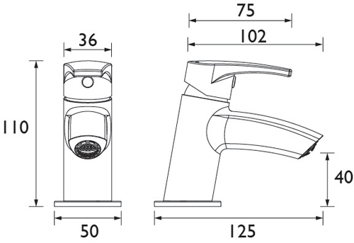 Additional image for Small Basin Mixer Tap (Chrome).