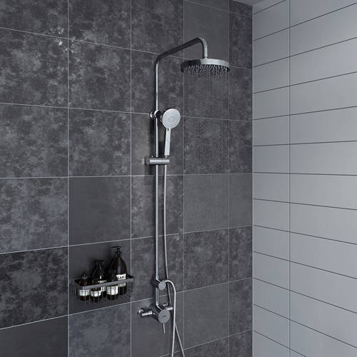 Additional image for Exposed Single Control Shower Valve With Rigid Riser (Chrome).