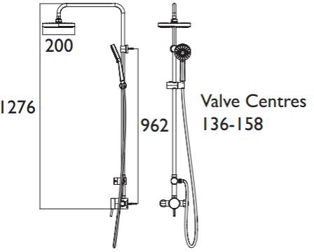 Additional image for Exposed Single Control Shower Valve With Rigid Riser (Chrome).