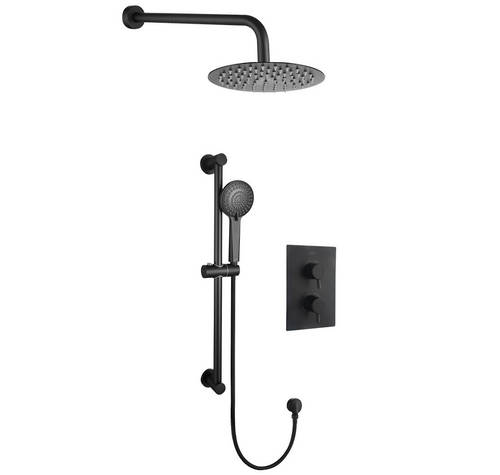 Additional image for Thermostatic Shower Package (Black).