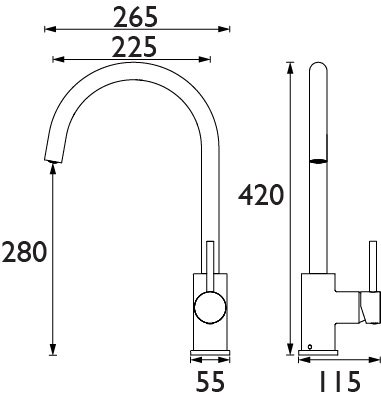 Additional image for Pistachio Easy Fit Mixer Kitchen Tap (Chrome).