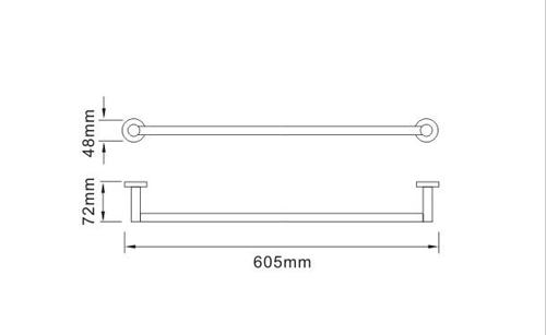 Additional image for Round Towel Rail 595mm (Chrome).