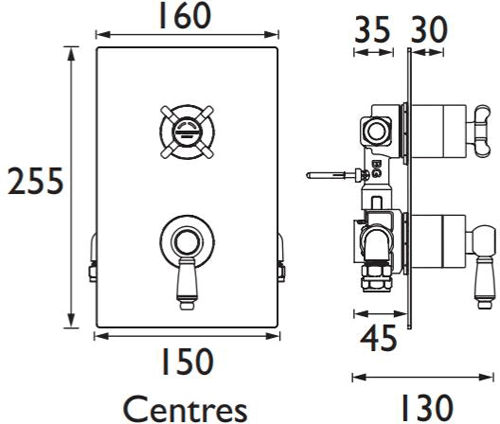 Additional image for Concealed Shower Valve (1 Outlet, Chrome).