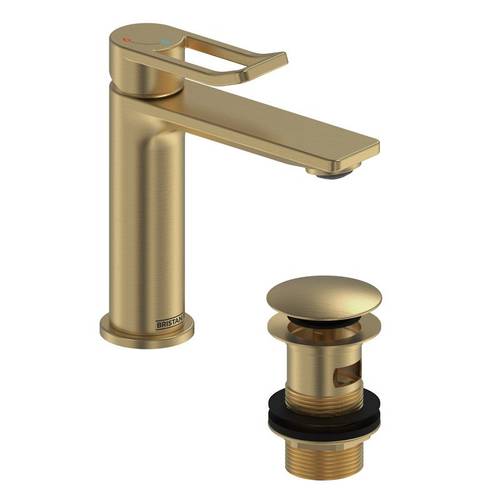 Additional image for Eco Start Basin Mixer Tap With Clicker Waste (Br Brass).