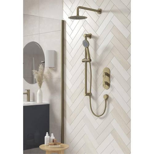 Additional image for Thermostatic Shower Package (Brushed Brass).