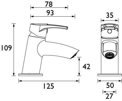 Additional image for Cloakroom Basin Mixer Tap (Chrome).