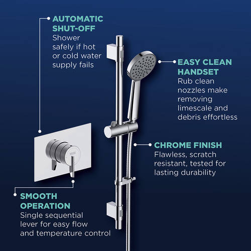 Additional image for Concealed Mini Shower Valve With Slide Rail Kit (Chrome).
