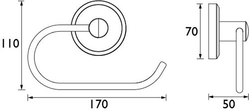 Additional image for Solo Toilet Roll Holder (Chrome).