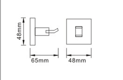 Additional image for Square Robe Hook (Chrome).