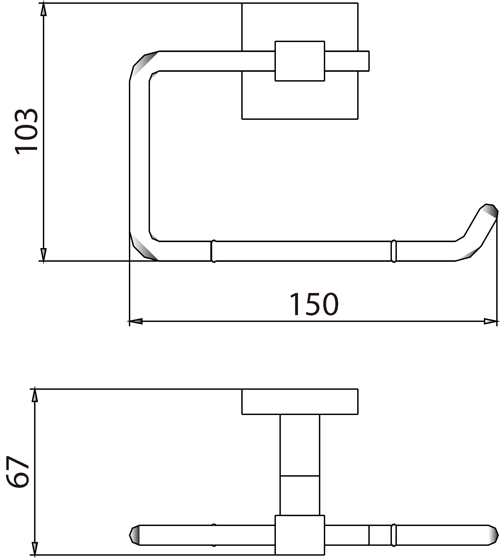 Additional image for Square Toilet Roll Holder (Chrome).