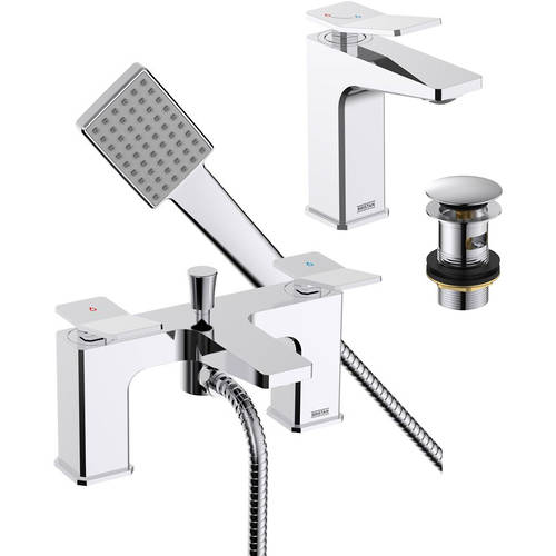 Additional image for Eco Basin Mixer & Bath Shower Mixer Tap Pack (Chrome).