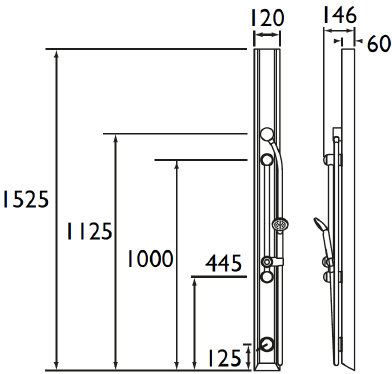 Additional image for Vandal Resistant Shower With Slide Rail Kit (TMV3).