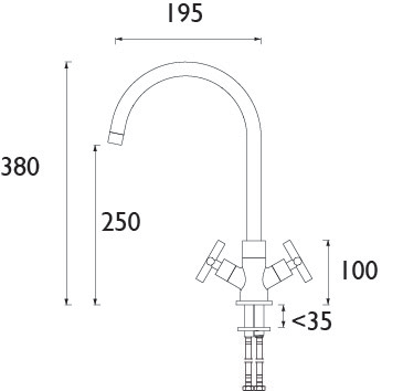 Additional image for Tangerine Easy Fit Mixer Kitchen Tap (Chrome).