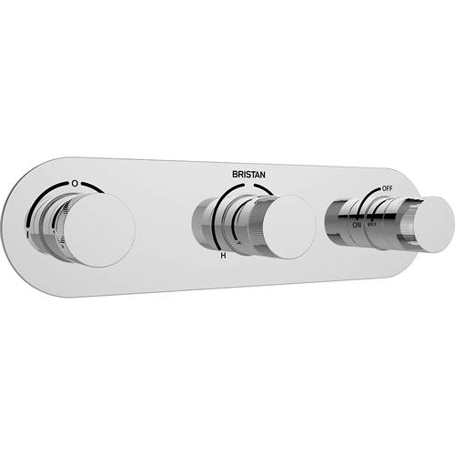 Additional image for Horizontal Concealed Shower Valve (3 Outlets, Chrome).