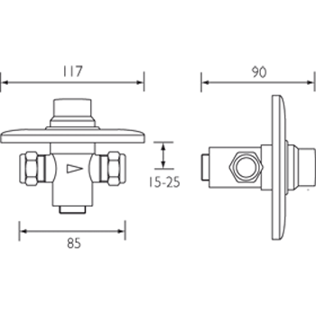 Additional image for Concealed Push Button Time Flow Valve (Chrome).