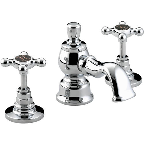 Additional image for 3 Hole Basin Mixer Tap With Pop Up Waste (Chrome).