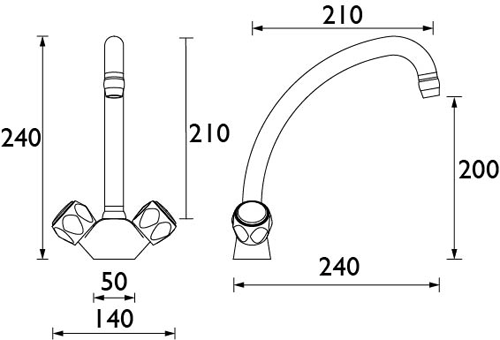 Additional image for Club Budget Sink Mixer Kitchen Tap (White).