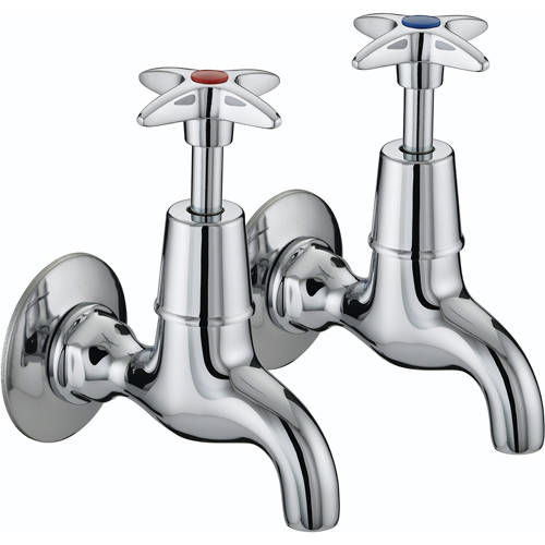 Additional image for Wall Mounted Kitchen Bib Taps (Pair, Chrome).