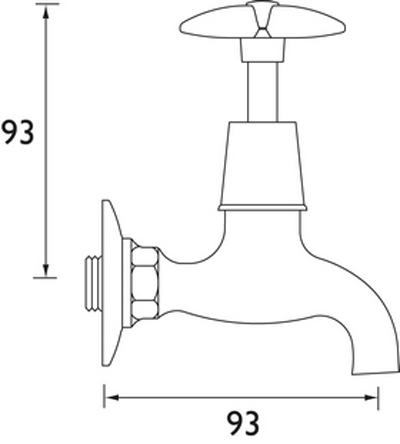 Additional image for Wall Mounted Kitchen Bib Taps (Pair, Chrome).