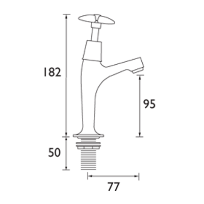 Additional image for High Neck Pillar Kitchen Taps (Pair, Chrome).