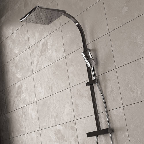 Additional image for Exposed Bar Shower Valve With Rigid Riser (Chrome).