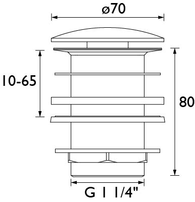 Additional image for Round Free Running Basin Waste (Unslotted, Chrome).